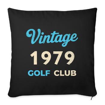 Cadeau rétro de l’année de naissance du Golf Club vintage 1979 - Housse de coussin décorative 45 x 45 cm - noir - Devant