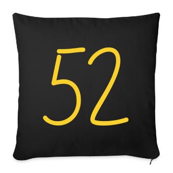 52 - Sofa pillowcase 17,3'' x 17,3'' (45 x 45 cm) - black - Front
