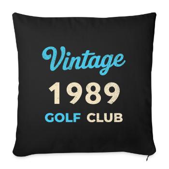 Cadeau rétro de l’année de naissance vintage du club de golf 1989 - Housse de coussin décorative 45 x 45 cm - noir - Devant