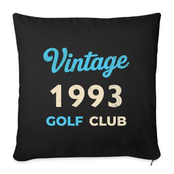 Cadeau rétro de l’année de naissance vintage 1993 du club de golf - Housse de coussin décorative 45 x 45 cm - noir - Devant