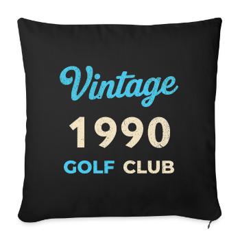 Cadeau rétro de l’année de naissance vintage du club de golf des années 1990 - Housse de coussin décorative 45 x 45 cm - noir - Devant
