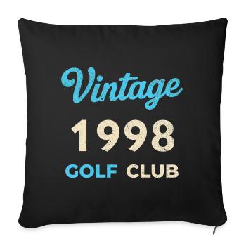 Cadeau rétro de l’année de naissance vintage de 1998 pour le club de golf - Housse de coussin décorative 45 x 45 cm - noir - Devant