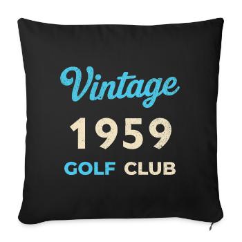 Année de naissance rétro vintage du club de golf 1959 - Housse de coussin décorative 45 x 45 cm - noir - Devant