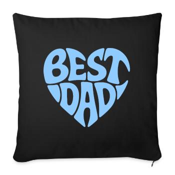 Best Dad Heart Design - Sofa pillowcase 17,3'' x 17,3'' (45 x 45 cm) - black - Front