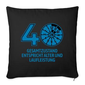 HU January 2026 - 40 Years - Birthday Gift - Sofa pillowcase 17,3'' x 17,3'' (45 x 45 cm) - black - Front