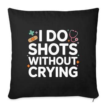 Infirmière pédiatrique : je fais des injections sans pleurer, infirmière en pédiatrie - Housse de coussin décorative 45 x 45 cm - noir - Devant