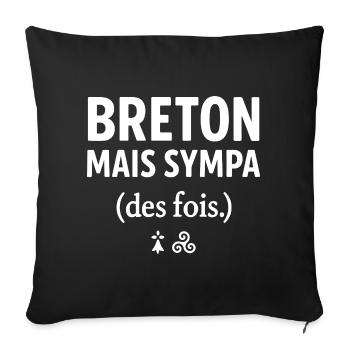Brittany funny - Breton but nice sometimes - Sofa pillowcase 17,3'' x 17,3'' (45 x 45 cm) - black - Front
