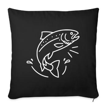 Jumping Trout Fish Fishing Action - Sofa pillowcase 17,3'' x 17,3'' (45 x 45 cm) - black - Front