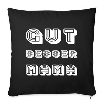 GOOD BETTER MOM Lettering - Sofa pillowcase 17,3'' x 17,3'' (45 x 45 cm) - black - Front