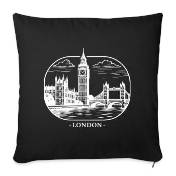 London City Skyline - Sofa pillowcase 17,3'' x 17,3'' (45 x 45 cm) - black - Front