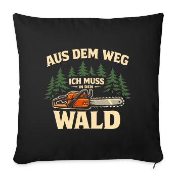 Cadeau drôle de bûcheron à la tronçonneuse tronçonneuse - Housse de coussin décorative 45 x 45 cm - noir - Devant