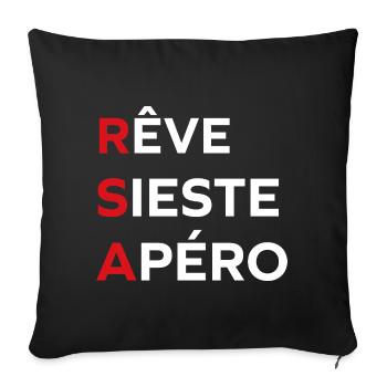 Rêves Sieste Apéro rsa - Housse de coussin décorative 45 x 45 cm - noir - Devant