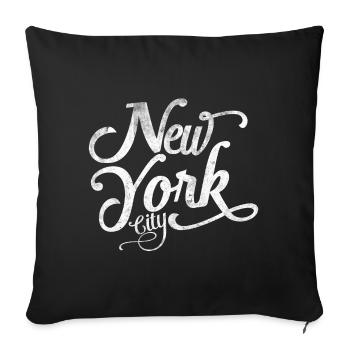New York - Souvenir classique - Housse de coussin décorative 45 x 45 cm - noir - Devant
