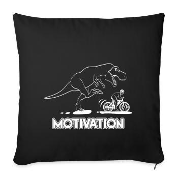 T-Rex Motivator & Cyclist - Sofa pillowcase 17,3'' x 17,3'' (45 x 45 cm) - black - Front