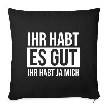 Tu as bien joué, tu m’as eu - Housse de coussin décorative 45 x 45 cm - noir - Devant