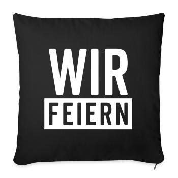 We Celebrate – Party Motif - Sofa pillowcase 17,3'' x 17,3'' (45 x 45 cm) - black - Front