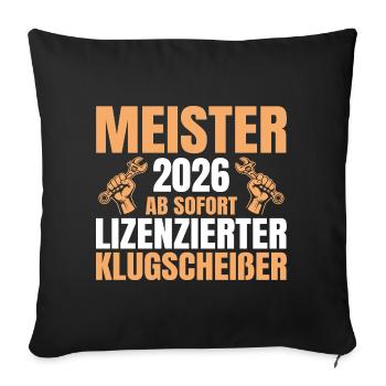 Maître en Technicien Mécatronique Véhicule 2026 - Housse de coussin décorative 45 x 45 cm - noir - Devant