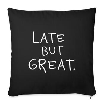 En retard mais super – Un discours drôle pour les personnes non ponctuelles - Housse de coussin décorative 45 x 45 cm - noir - Devant