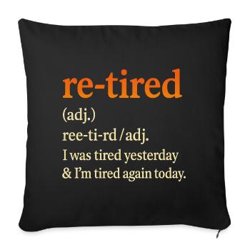 Retirement Pension Definition Retiree Humor Funny - Sofa pillowcase 17,3'' x 17,3'' (45 x 45 cm) - black - Front