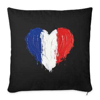 Football du Drapeau Français Football - Housse de coussin décorative 45 x 45 cm - noir - Devant