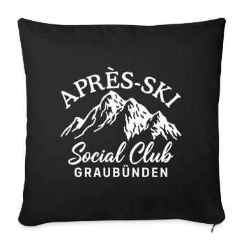 Après Ski Social Club Graubünden - Sofa pillowcase 17,3'' x 17,3'' (45 x 45 cm) - black - Front