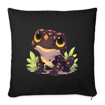 Feuersalamander Salamander - Sofakissenbezug 45 x 45 cm - Schwarz - Vorne