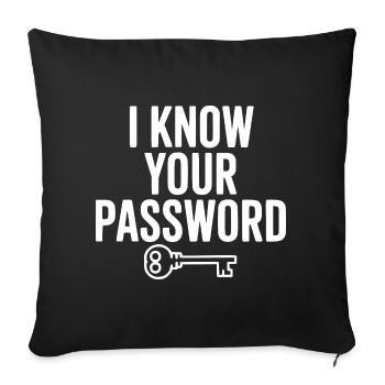 Je connais ton mot de passe - Housse de coussin décorative 45 x 45 cm - noir - Devant