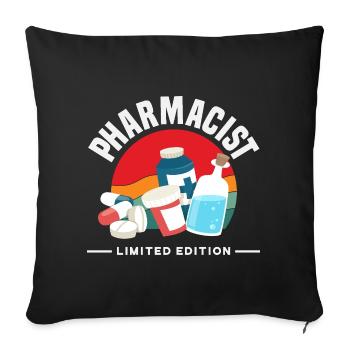 Pharmacist Retro Pharmacy Technician - Sofa pillowcase 17,3'' x 17,3'' (45 x 45 cm) - black - Front