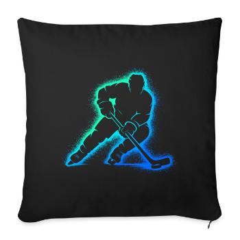 Eishockey Spieler Geschenk Junge Hockey - Sofa pillowcase 17,3'' x 17,3'' (45 x 45 cm) - black - Front