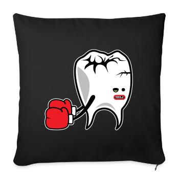 Tooth Boxer Knockout - Sofa pillowcase 17,3'' x 17,3'' (45 x 45 cm) - black - Front