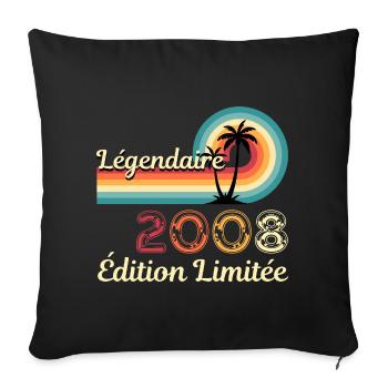Légendaire 2008, édition limitée - Housse de coussin décorative 45 x 45 cm - noir - Devant