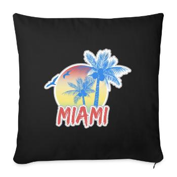 Miami Beach - Sofa pillowcase 17,3'' x 17,3'' (45 x 45 cm) - black - Front