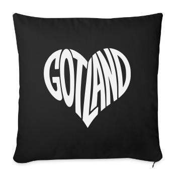 Gotland Heart Lettering - Sofa pillowcase 17,3'' x 17,3'' (45 x 45 cm) - black - Front
