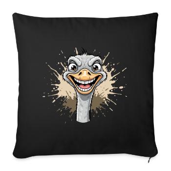 Éclaboussures joyeuses de dessins animés au bouquet - Housse de coussin décorative 45 x 45 cm - noir - Devant