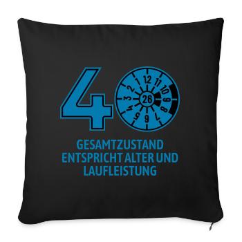 HU mars 2026 - 40 ans - cadeau d’anniversaire - Housse de coussin décorative 45 x 45 cm - noir - Devant