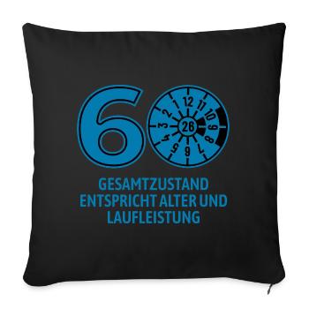 HU March 2026 - 60 Years - Birthday Gift - Sofa pillowcase 17,3'' x 17,3'' (45 x 45 cm) - black - Front