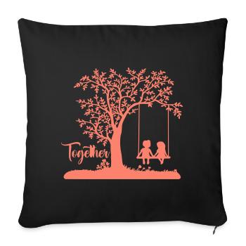 Living Together Together Love - Sofa pillowcase 17,3'' x 17,3'' (45 x 45 cm) - black - Front
