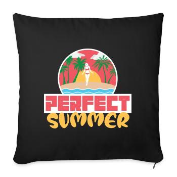 Perfect Summer Beach Sunset Retro Design - Sofa pillowcase 17,3'' x 17,3'' (45 x 45 cm) - black - Front