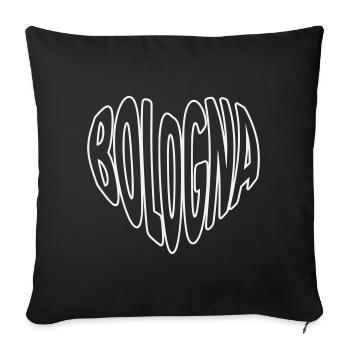 Lettrage en cœur de Bologne - Housse de coussin décorative 45 x 45 cm - noir - Devant