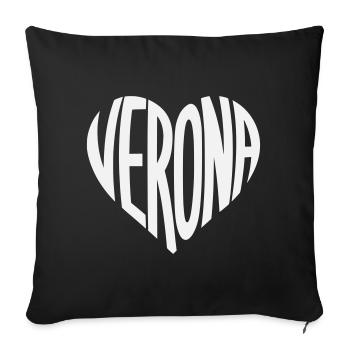 Verona Heart Typography - Sofa pillowcase 17,3'' x 17,3'' (45 x 45 cm) - black - Front