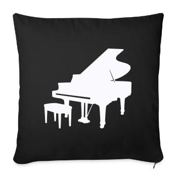 Piano Silhouette Monochrome - Housse de coussin décorative 45 x 45 cm - noir - Devant