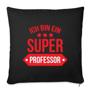 Super Professeur Étoiles Typographie Rouge et Blan - Housse de coussin décorative 45 x 45 cm - noir - Devant