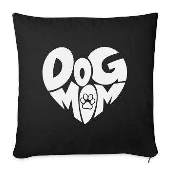 Dog Mom - Dog Mom Heart with Paw - Sofa pillowcase 17,3'' x 17,3'' (45 x 45 cm) - black - Front