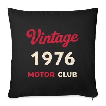 Cadeau vintage de l’année de naissance rétro du Motor Club 1976 - Housse de coussin décorative 45 x 45 cm - noir - Devant