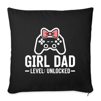 Futur papa et père biologique, fille biologique - Housse de coussin décorative 45 x 45 cm - noir - Devant