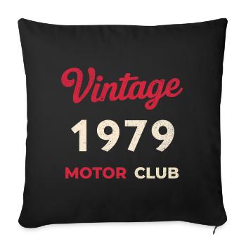Cadeau vintage de l’année de naissance rétro du Motor Club 1984 - Housse de coussin décorative 45 x 45 cm - noir - Devant