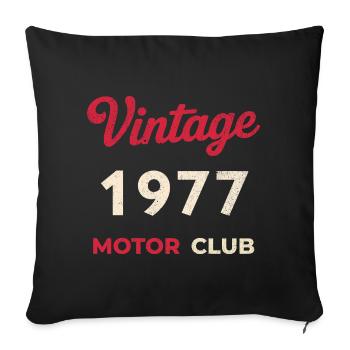 Cadeau vintage de l’année de naissance rétro du Motor Club 1977 - Housse de coussin décorative 45 x 45 cm - noir - Devant