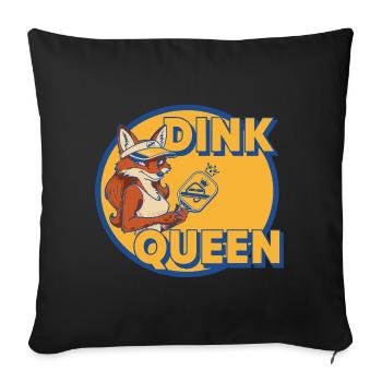 Pickleball Dink Queen Funny Player Love Pickleball - Sofa pillowcase 17,3'' x 17,3'' (45 x 45 cm) - black - Front