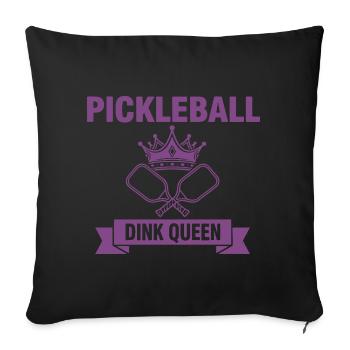 Pickleball Dink Queen Lustige Spielerin Love Pickleball - Sofakissenbezug 45 x 45 cm - Schwarz - Vorne