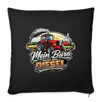 MTS- Belarus-Mein Büro riecht nach Diesel - Sofakissenbezug 45 x 45 cm - Schwarz - Vorne